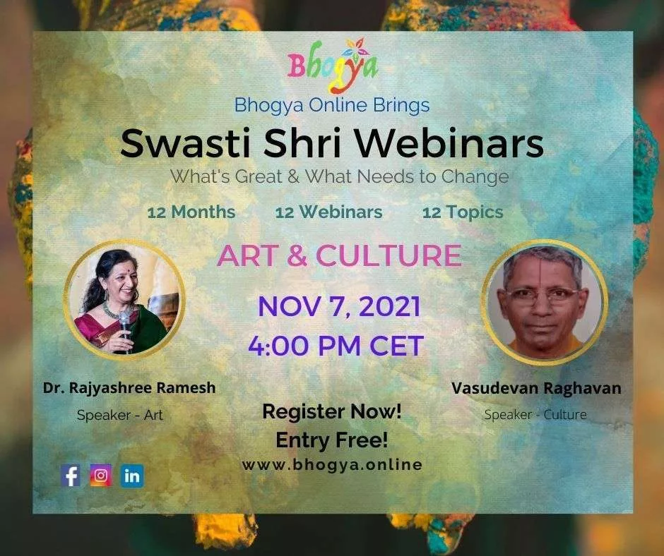 Flyer for Swasti Shri Webinar Series 1