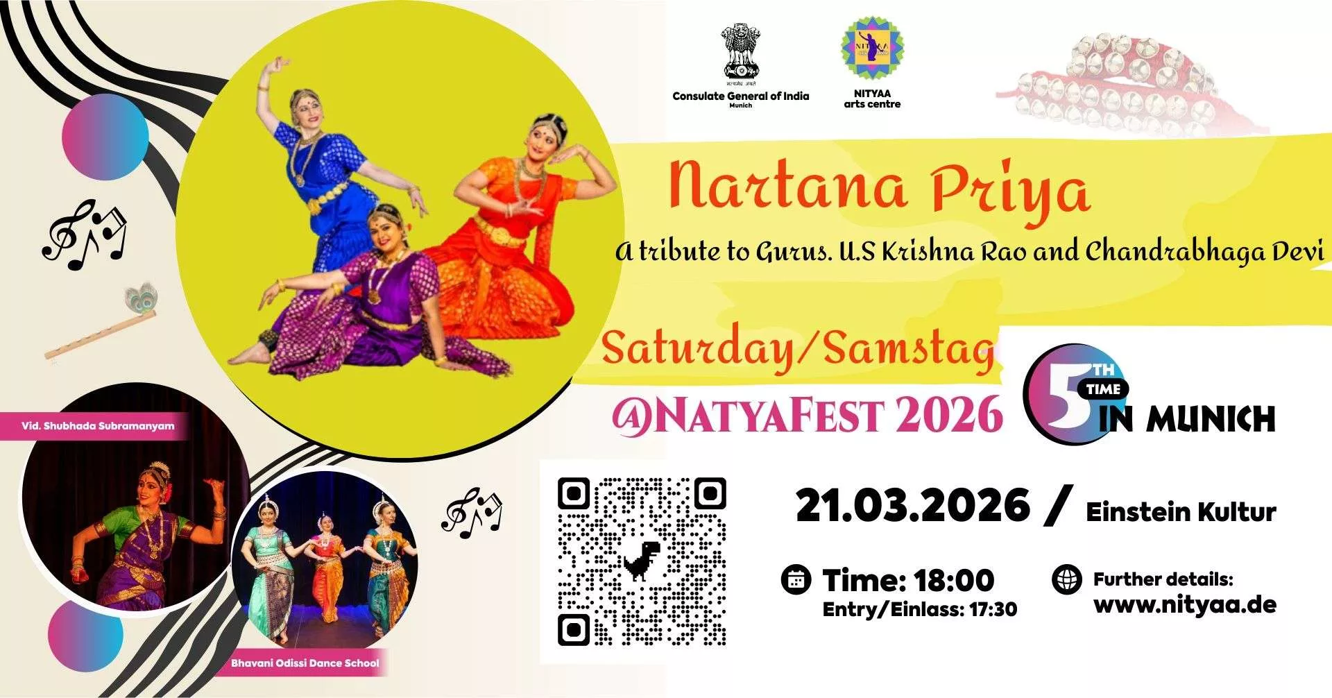 Flyer for Natya Fest 2026 Updated New