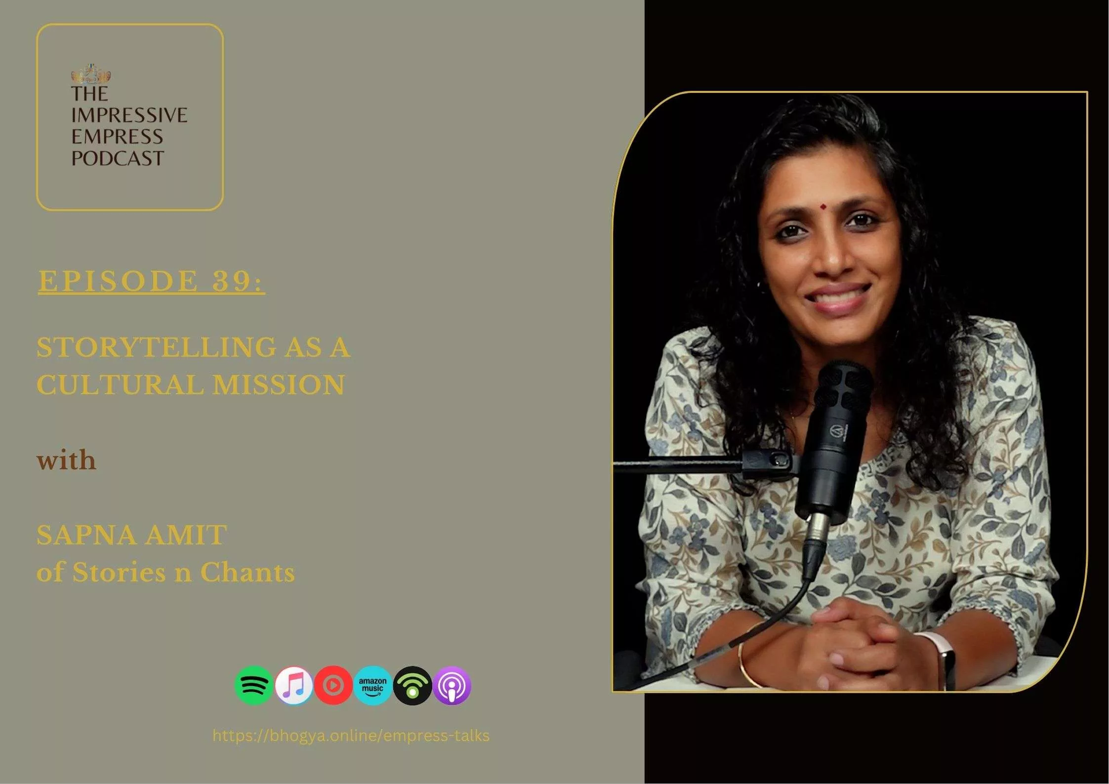 Flyer for Podcast with Sapna Amit