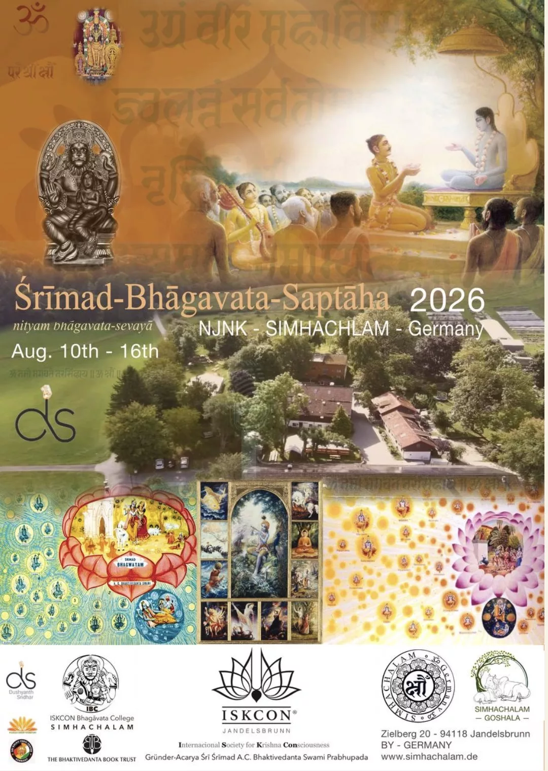 Flyer for Srimad Bhagavatha Saptaham 2026 by Shri Dushyanth Sridhar