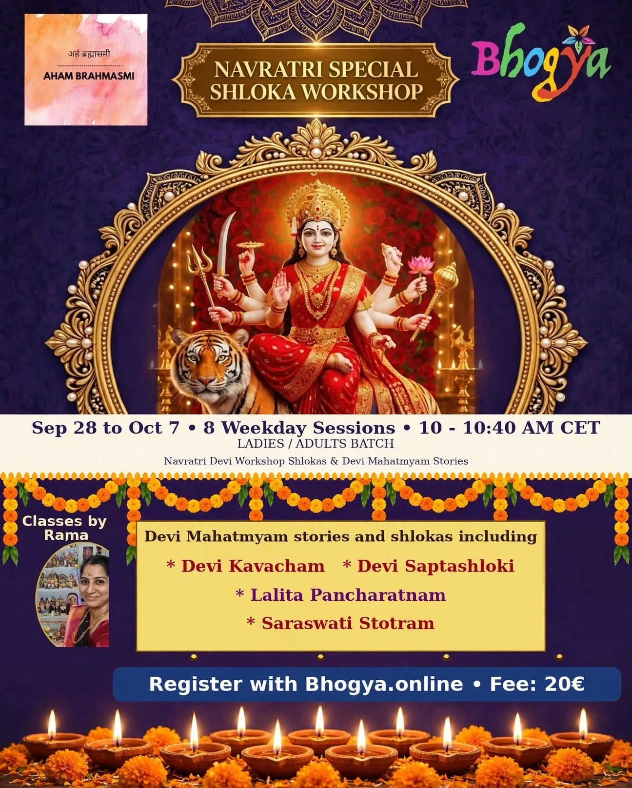 Online Navaratri Shloka Class Flyer